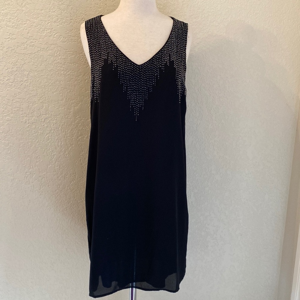 Miami Black Beaded Dress, L